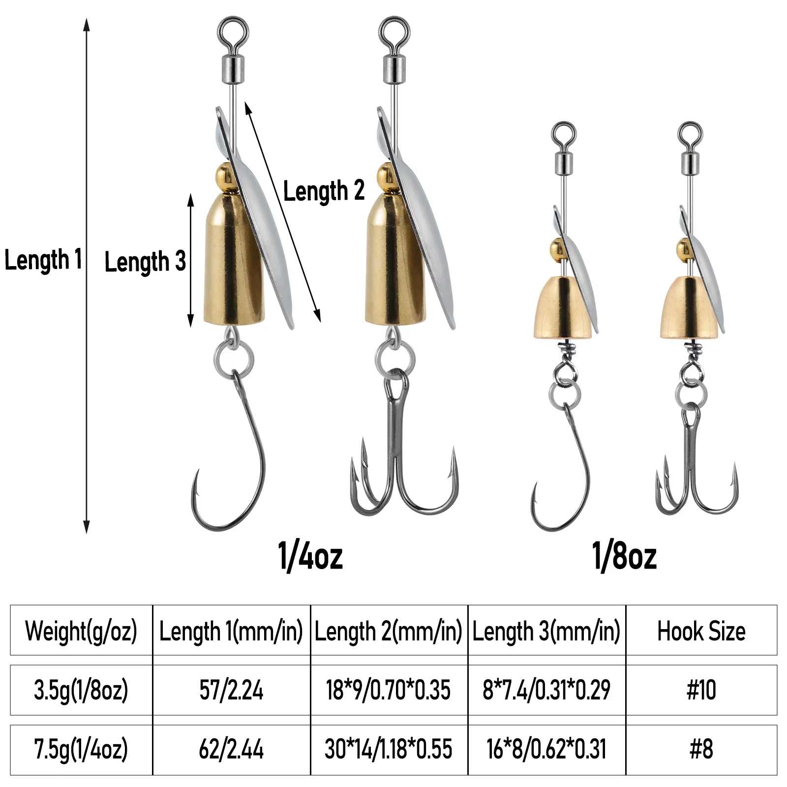 Spinnerbait para trucha y salmón – Señuelo de agua dulce - imagen 2