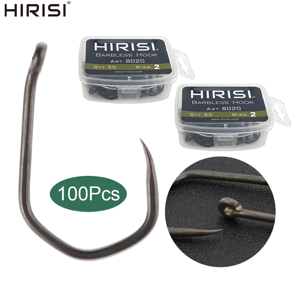 Anzuelos para carpa Hirisi 8020 PTFE alto carbono con punta garra - imagen 2