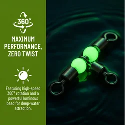 Esmerillones de 3 vías con cuentas luminosas para agua salada