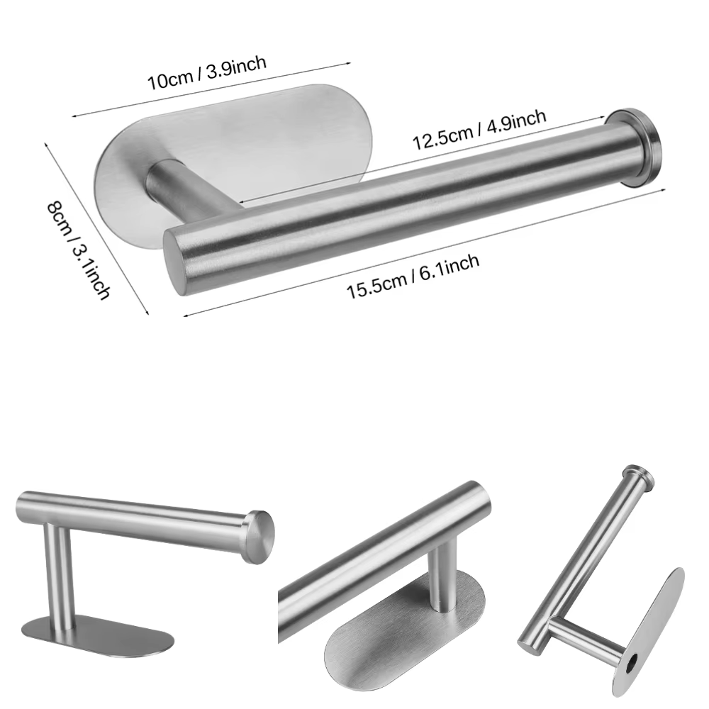 Soporte Adhesivo para Papel Higiénico y Toallas de Cocina - imagen 5