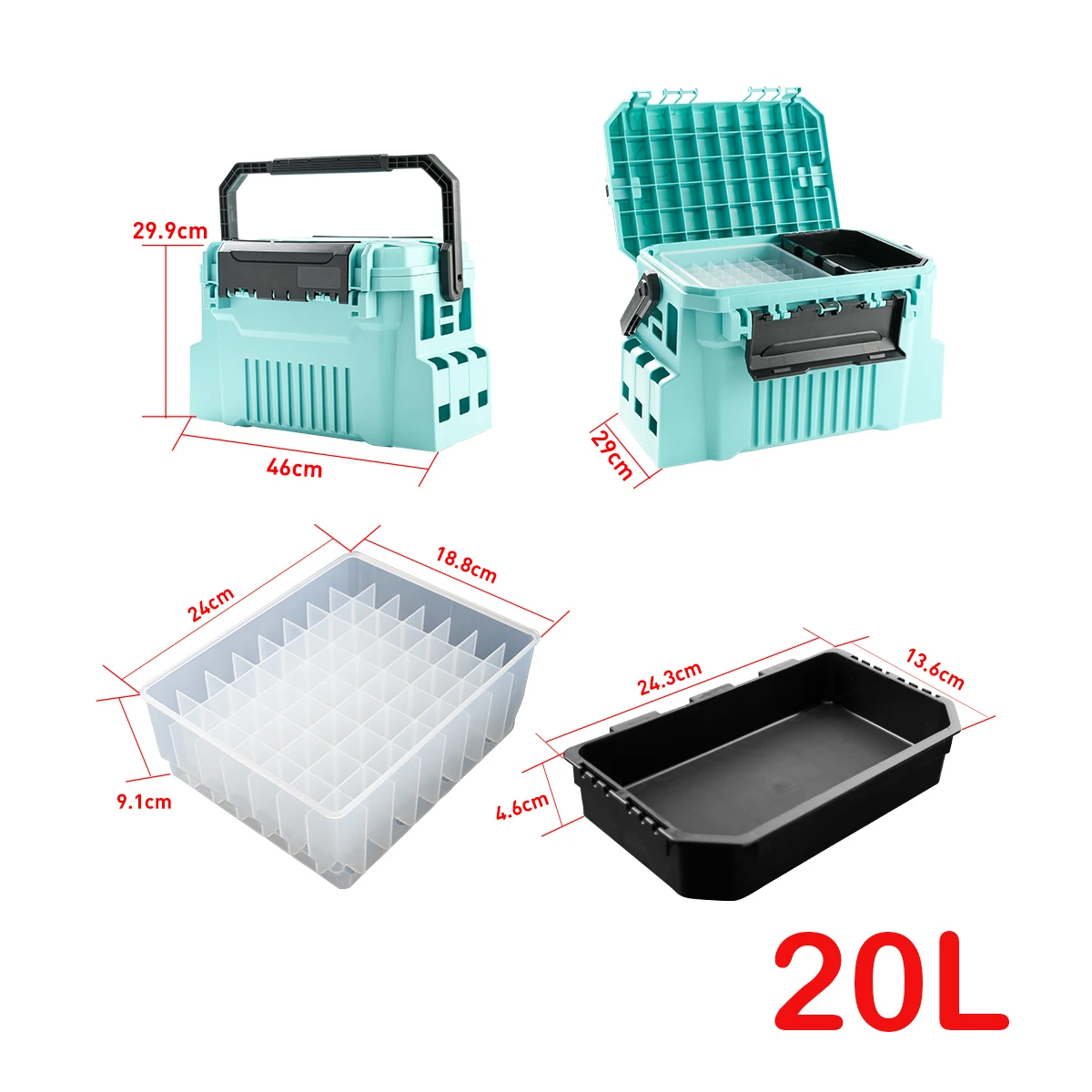 Caja de aparejos con espacio interior