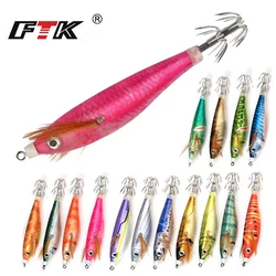 FTK Jig de Calamar Luminoso – Señuelo Artificial con Ojos 3D para Pesca en Mar