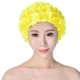 Gorro de natación floral 3D elástico para mujer – colorido