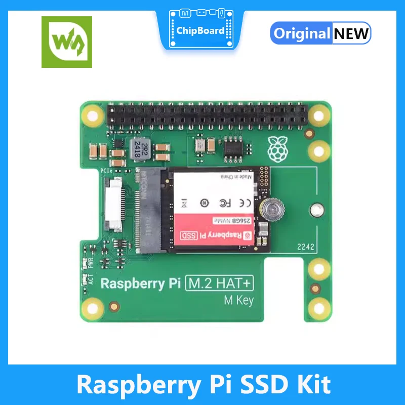 Raspberry Pi SSD M.2 Kit oficial, alto rendimiento NVMe PCIe compatible