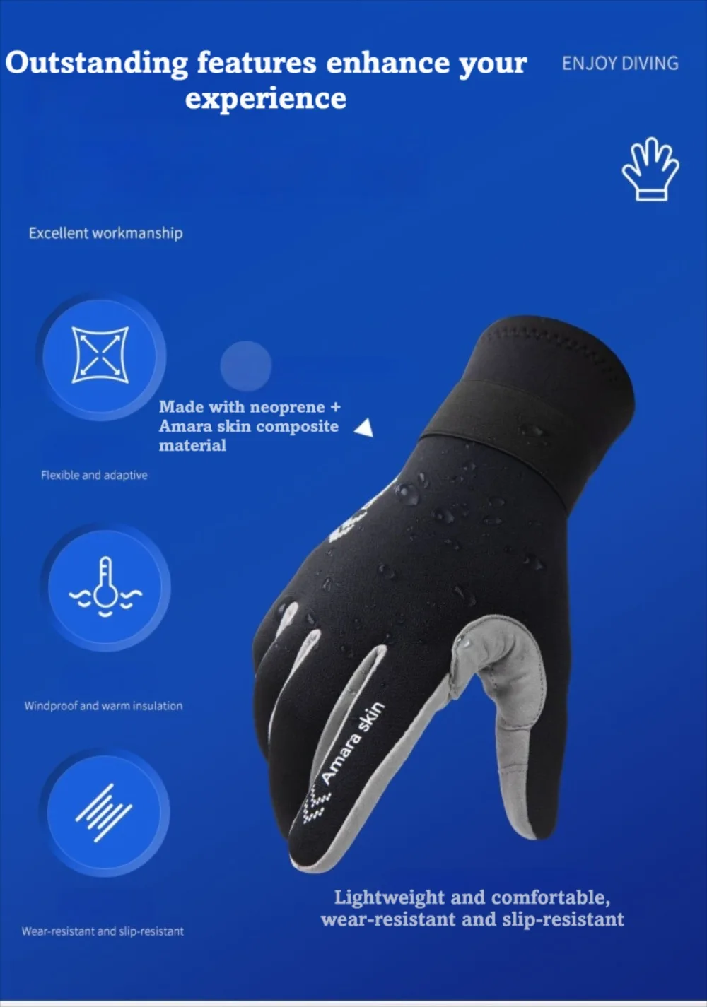 Guantes para actividades acuáticas