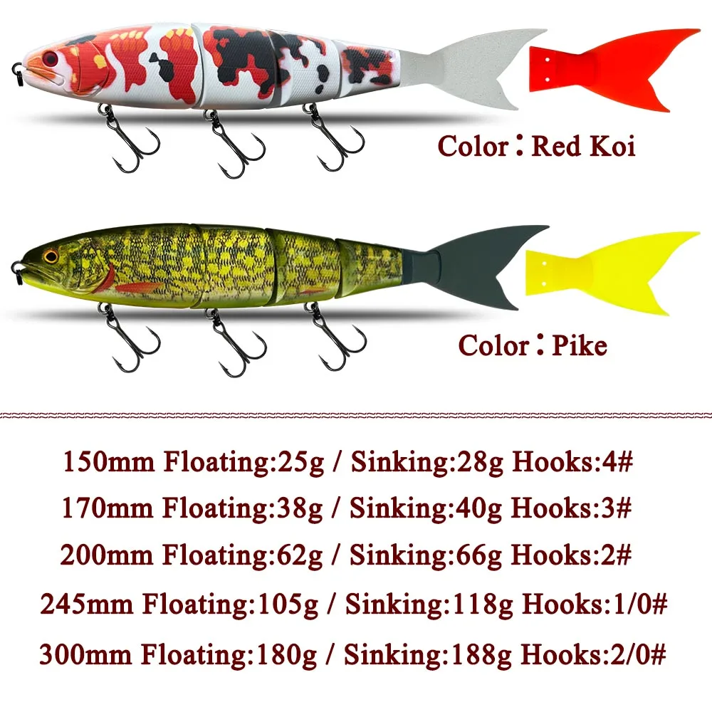 Señuelo swimbait articulado en acción