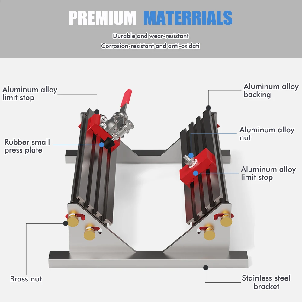 Localizador de abrazadera ajustable de aluminio para guías de cajones - imagen 4