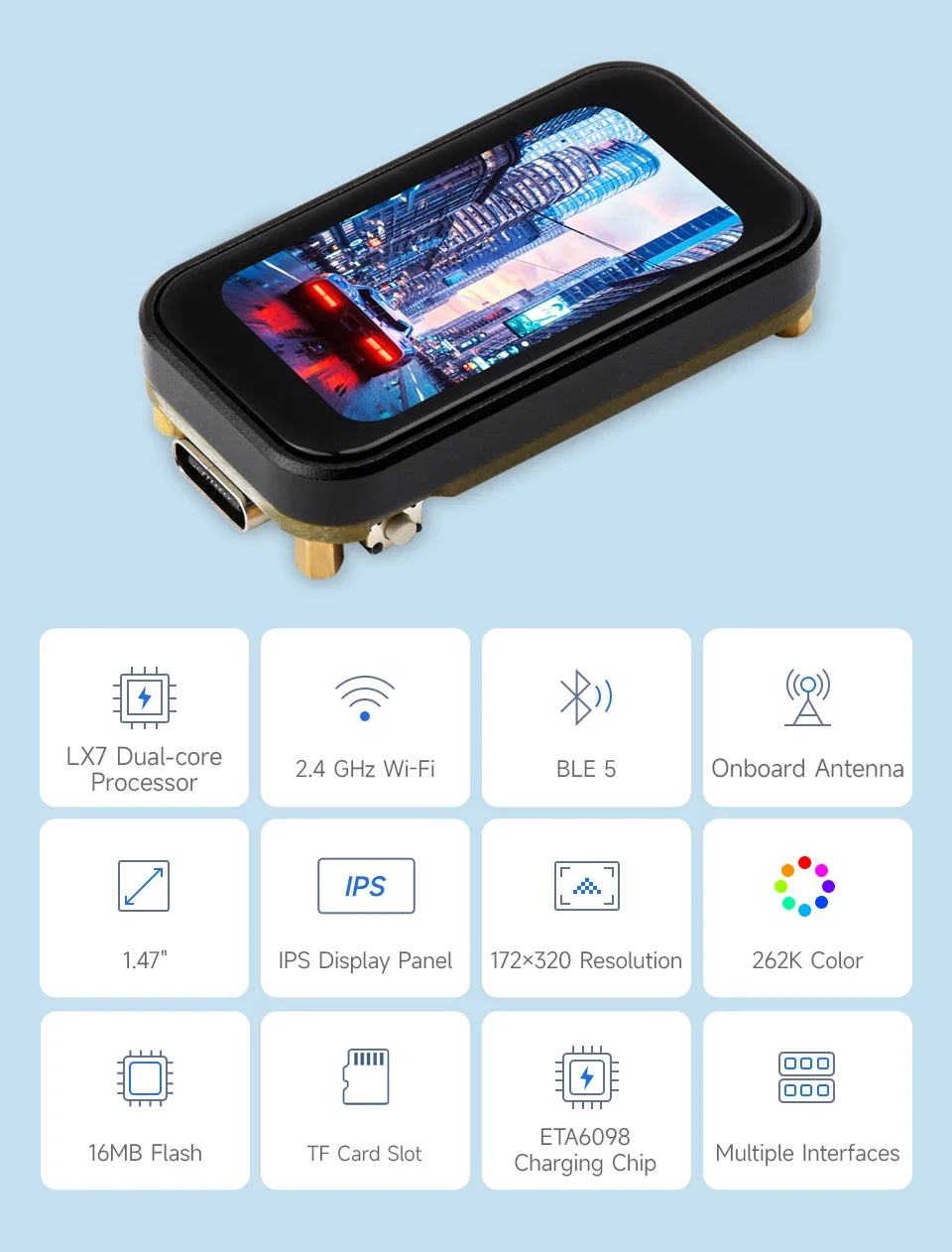 Pantalla táctil IPS integrada