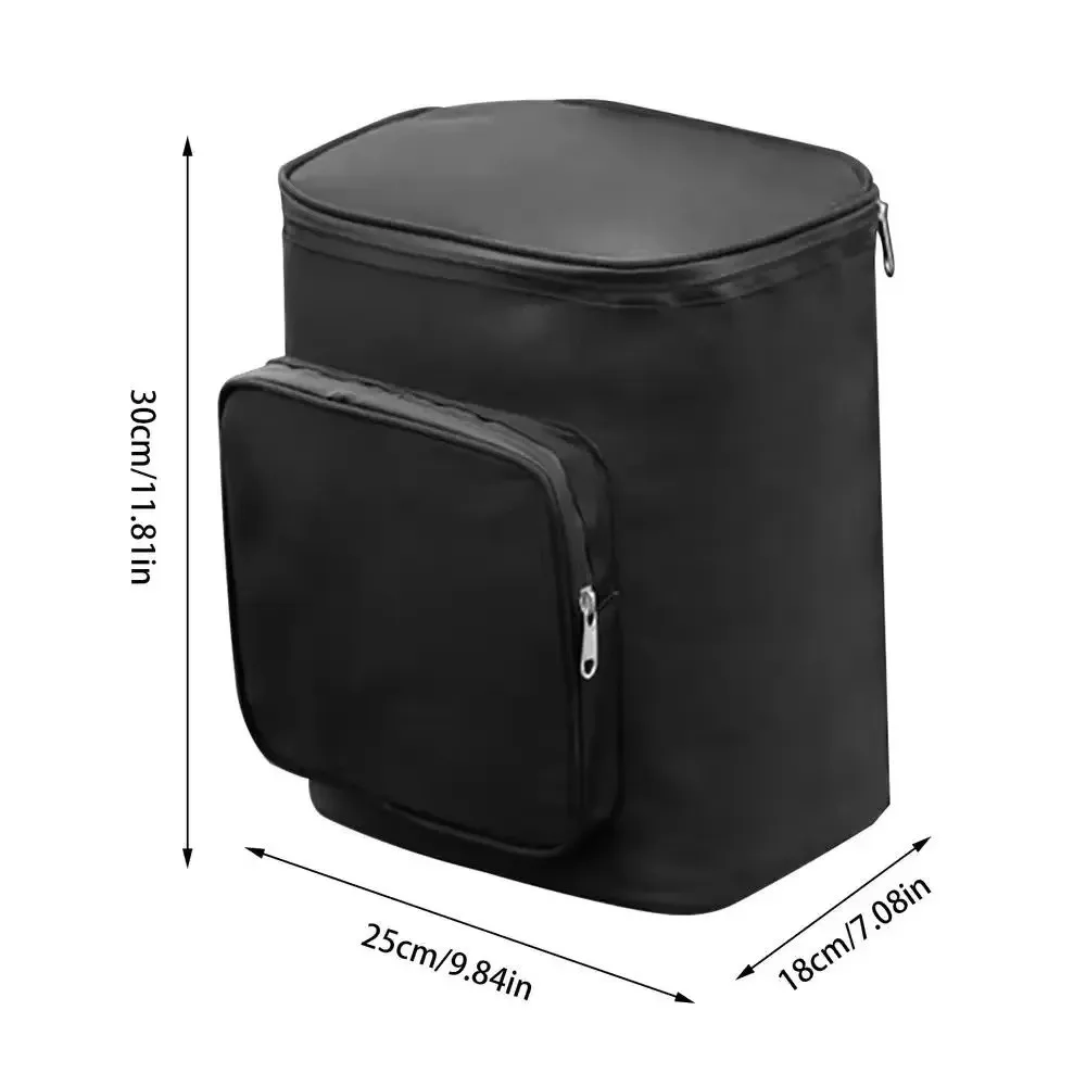 Bolsa delantera con diseño colgante y estética negro/blanco