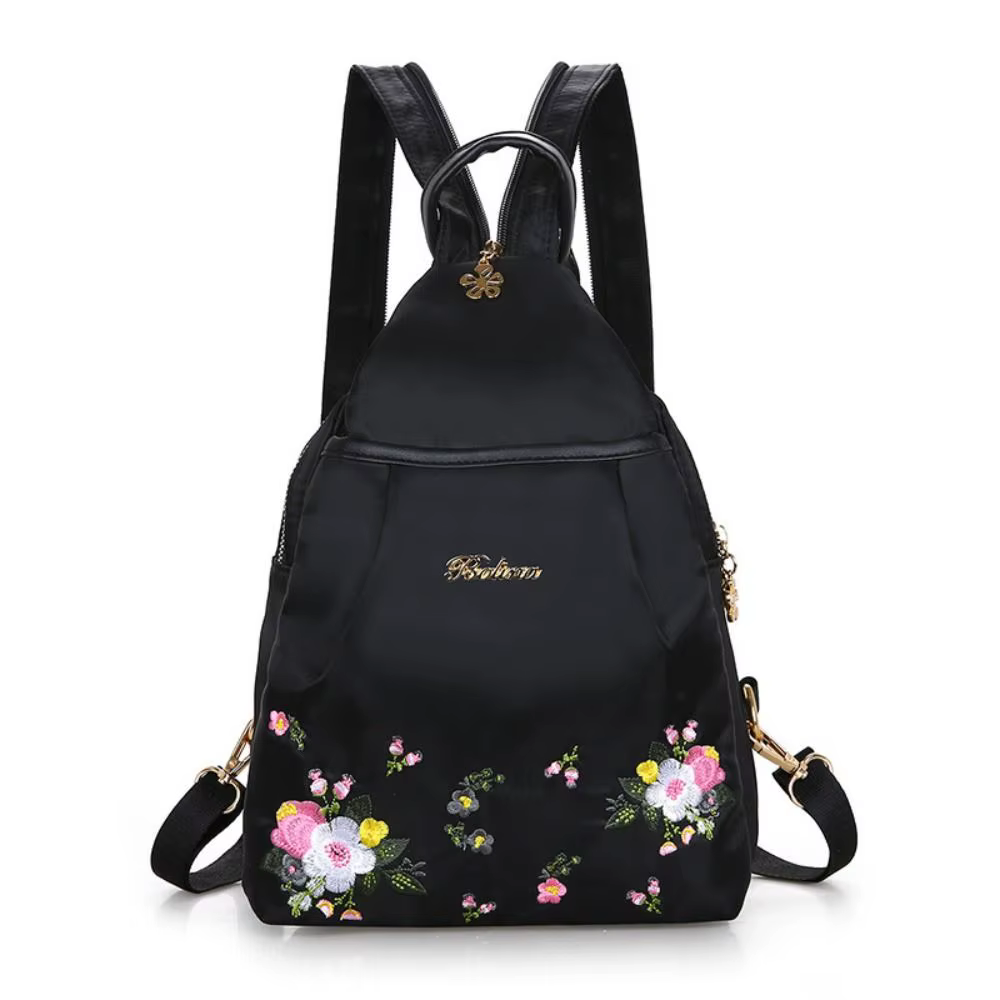 Mochila Oxford bordada para mujer vista frontal