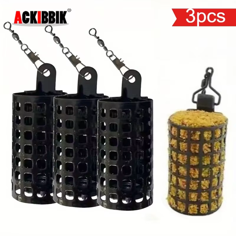 Ackibbik Jaula Alimentadora de Metal para Carpa – Cuadrada y Red - imagen 2
