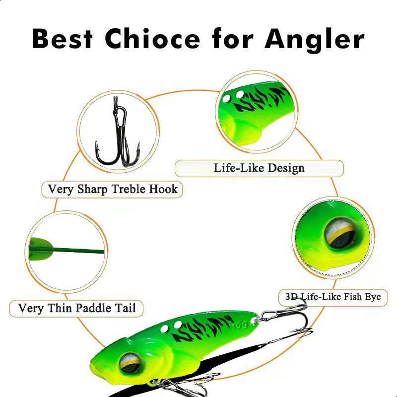 AS Metal Vib Lure Spinner Bait – Señuelo giratorio para perca y lucio - imagen 2