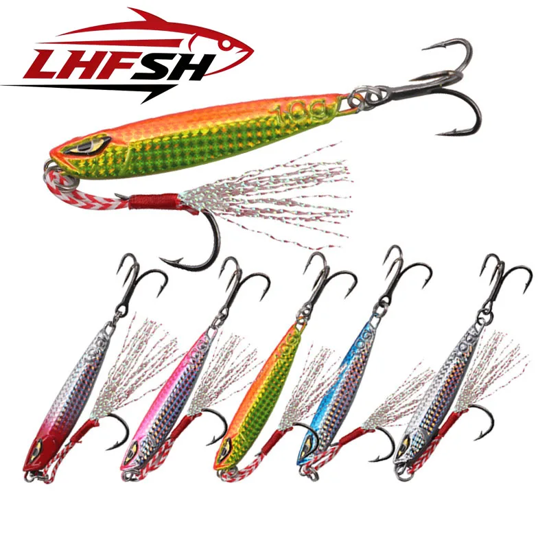 Señuelo de pesca artificial de metal fundido LHFSH para jigging y pesca de lubina
