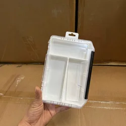 Caja aparejos de pesca portátil organizador señuelos gran capacidad