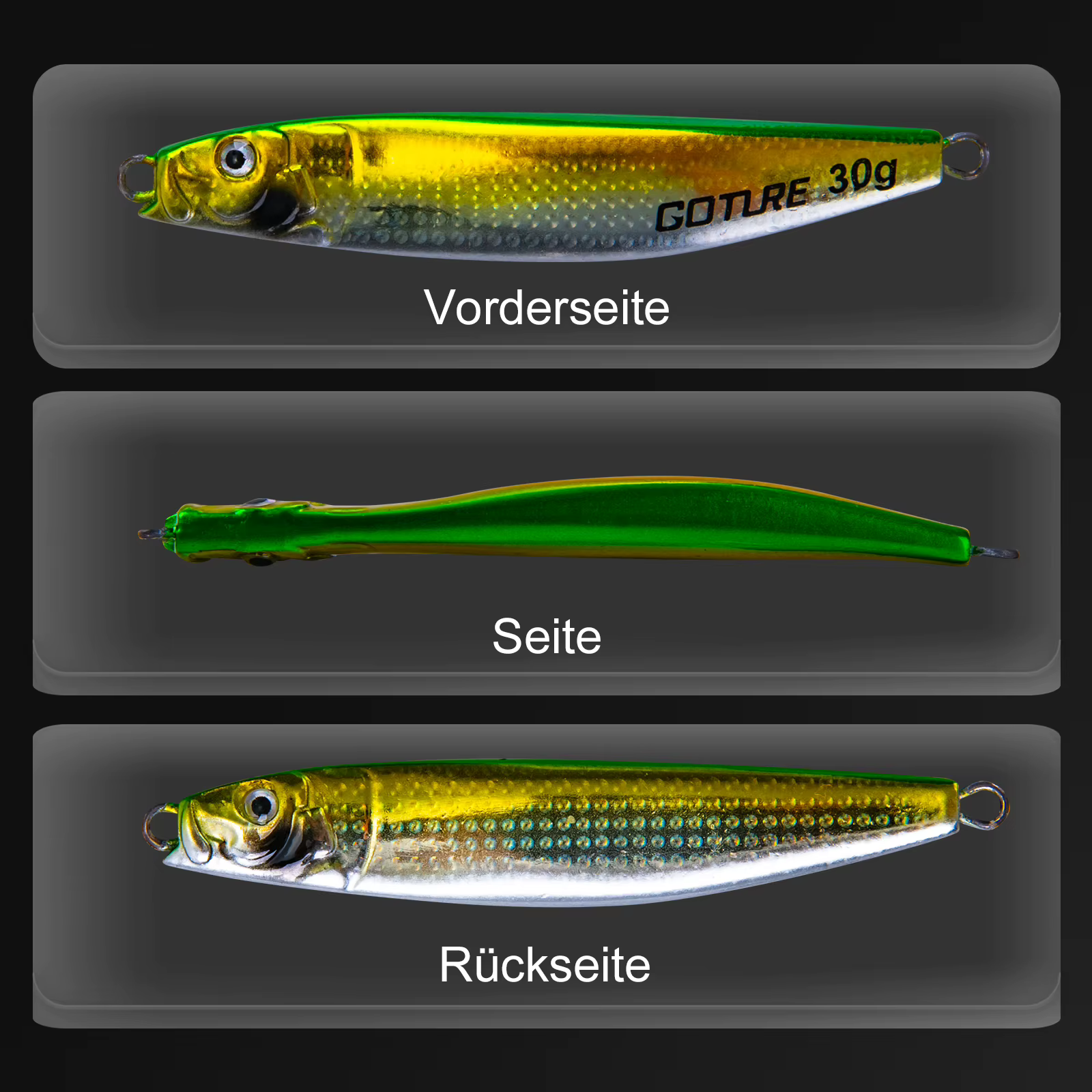 Goture Señuelos de pesca vertical con anzuelo triple para salmón - imagen 2