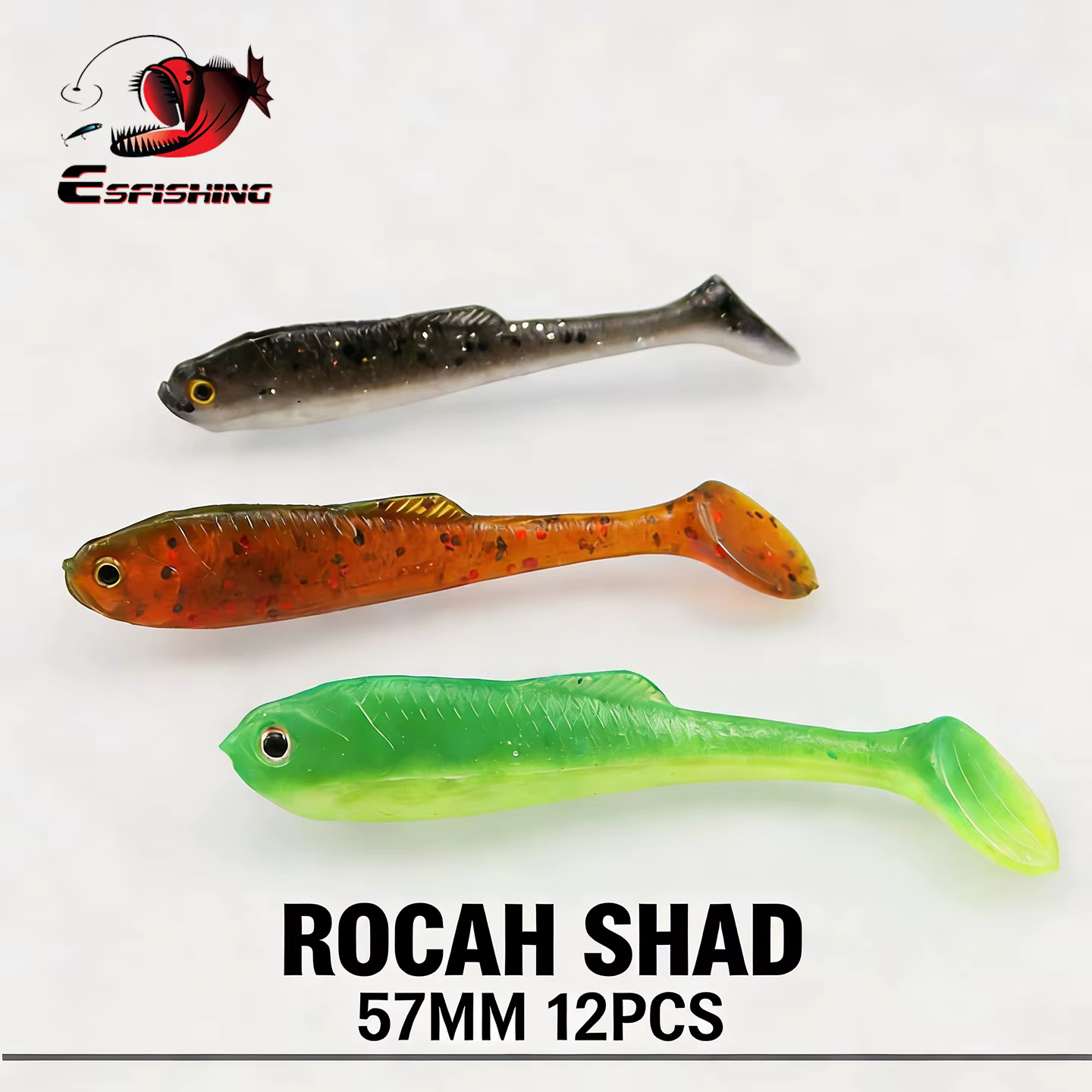 Rocah Shad 57mm señuelo blando nadador para lubina - imagen 5