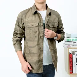 Camisa A2F9503 Camuflaje – Algodón puro gran tamaño hombre