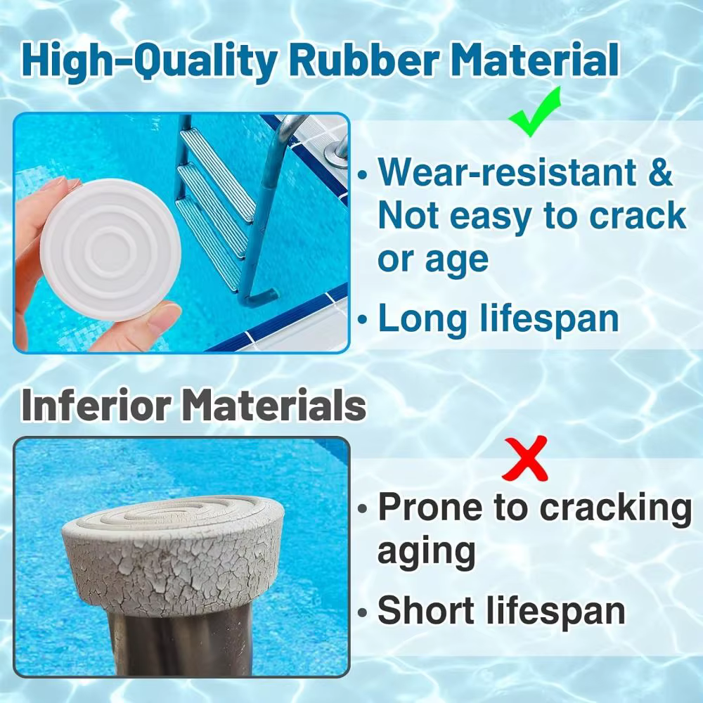 Tapón de goma blanco para escalera de piscina anti-corrosión
