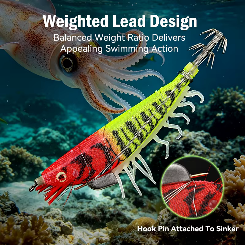 Jig EGI Leydun 120mm – Señuelo calamar UV con antenas - imagen 2