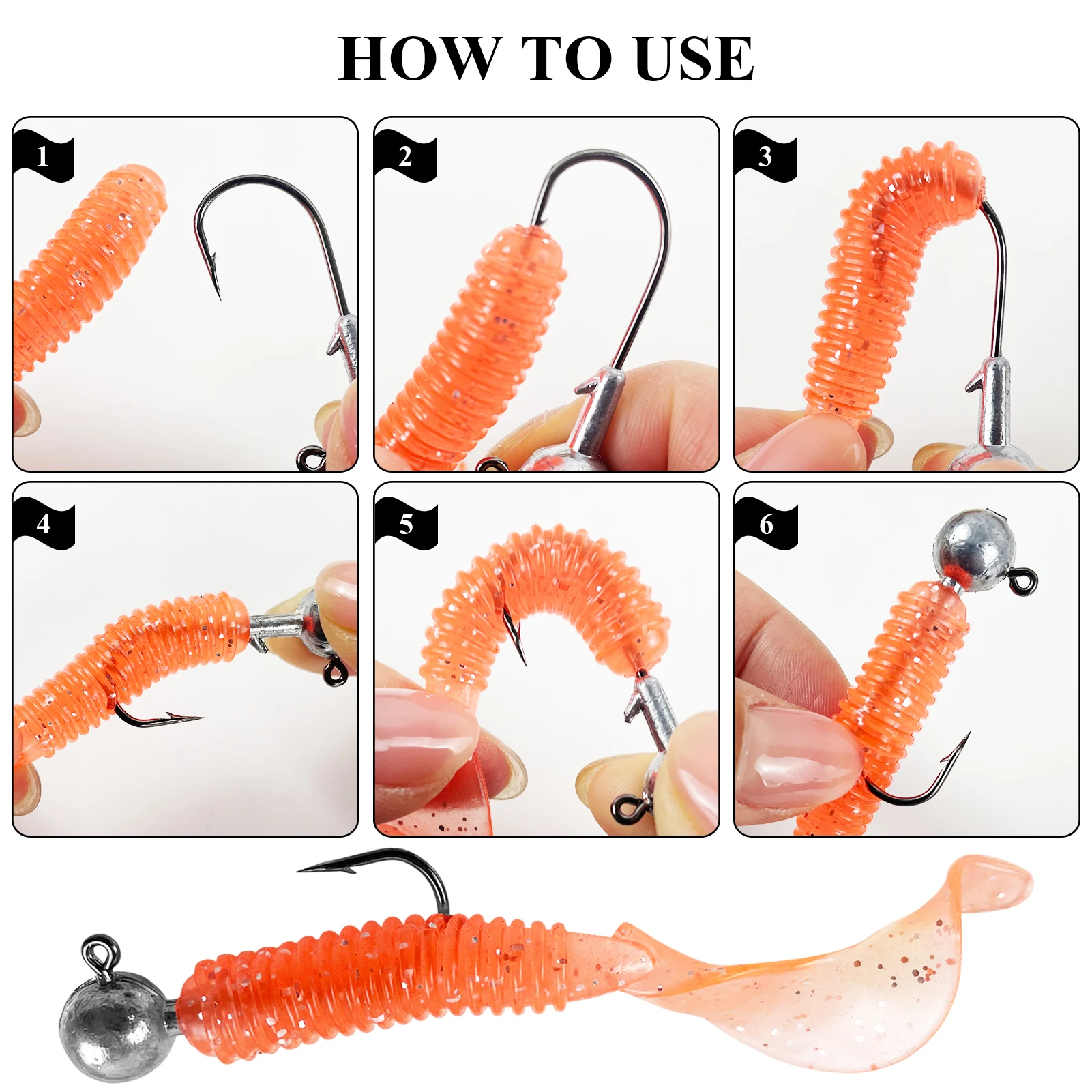 Señuelos Blandos Jig Head FREE FISHER para lubina y perca vinilo - imagen 5