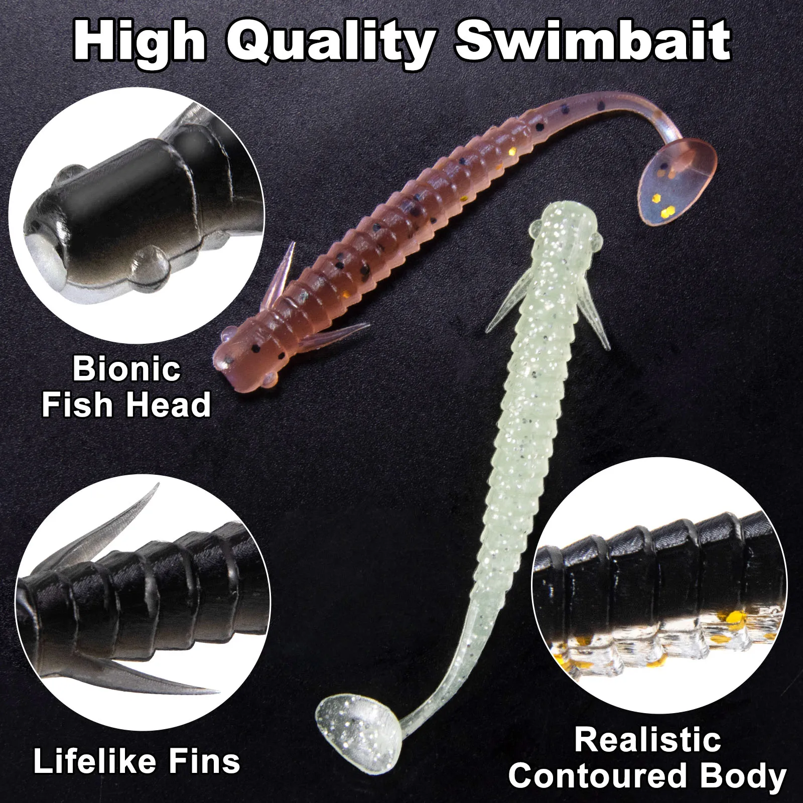 Swimbait paddle tail vinilo para lubina - imagen 5