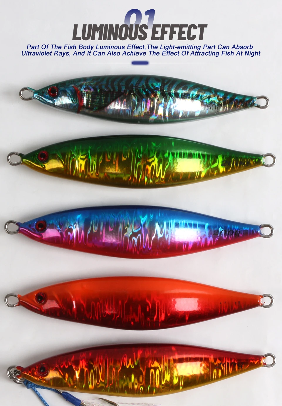 Efecto UV del señuelo bajo luz negra