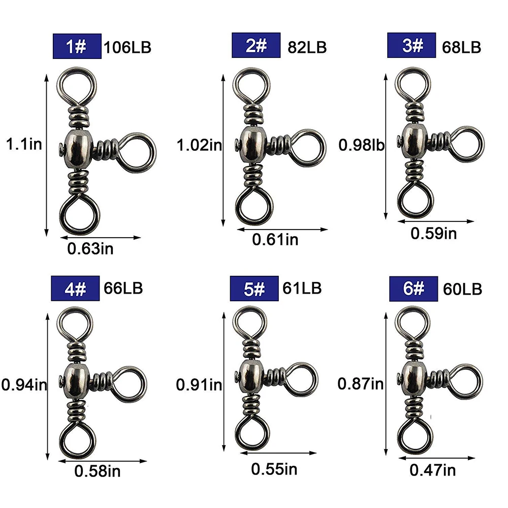 Swivel 3 Vías Cruzado – Giratorio para Pesca Marina