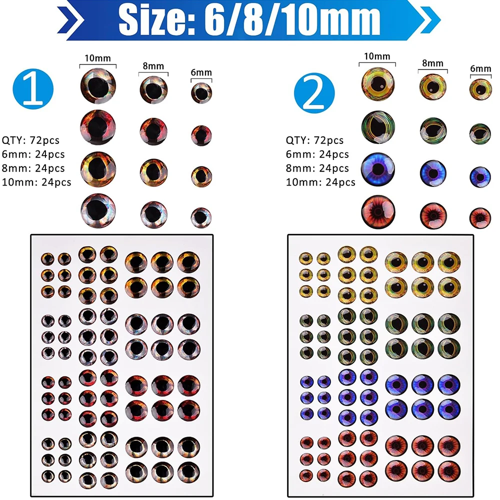 Ojos de Señuelo 4D/5D Realistas – Para moscas y vinilos de pesca - imagen 2