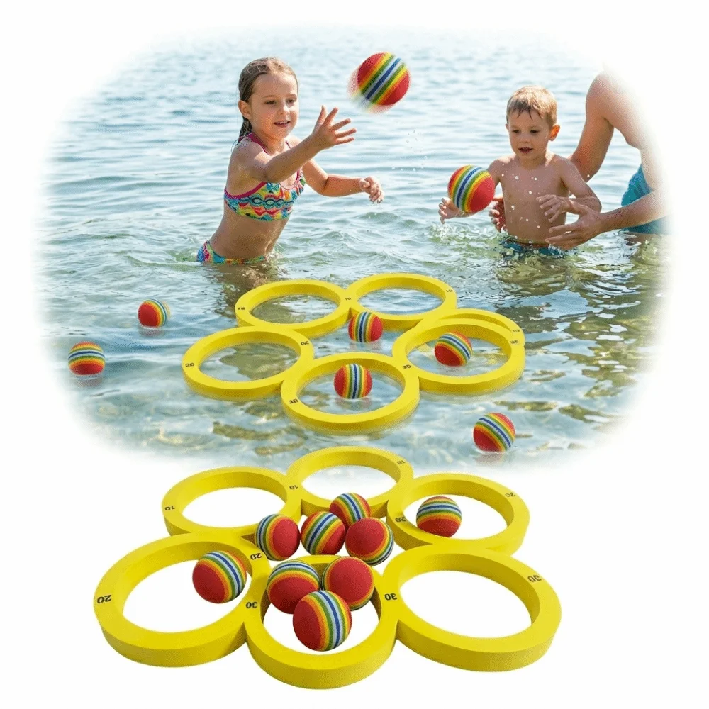 Juego de lanzamiento de aros EVA flotantes con bolas de tacto suave - imagen 4