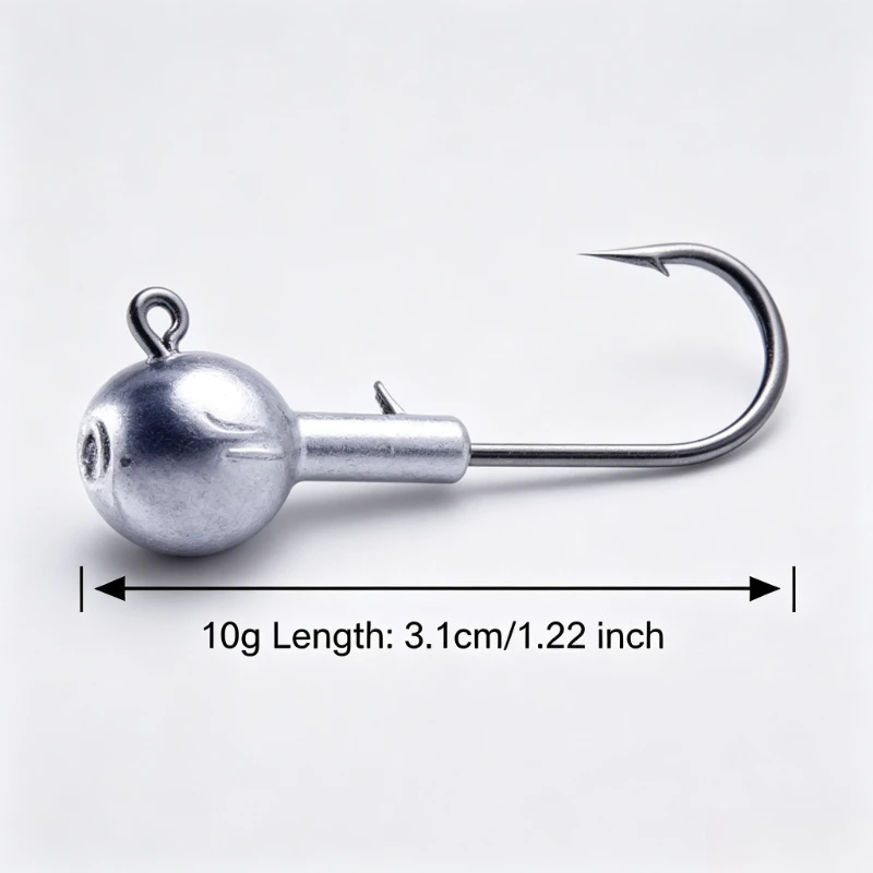 Anzuelos Jig Head de acero carbono con plomo redondo y púas - imagen 4