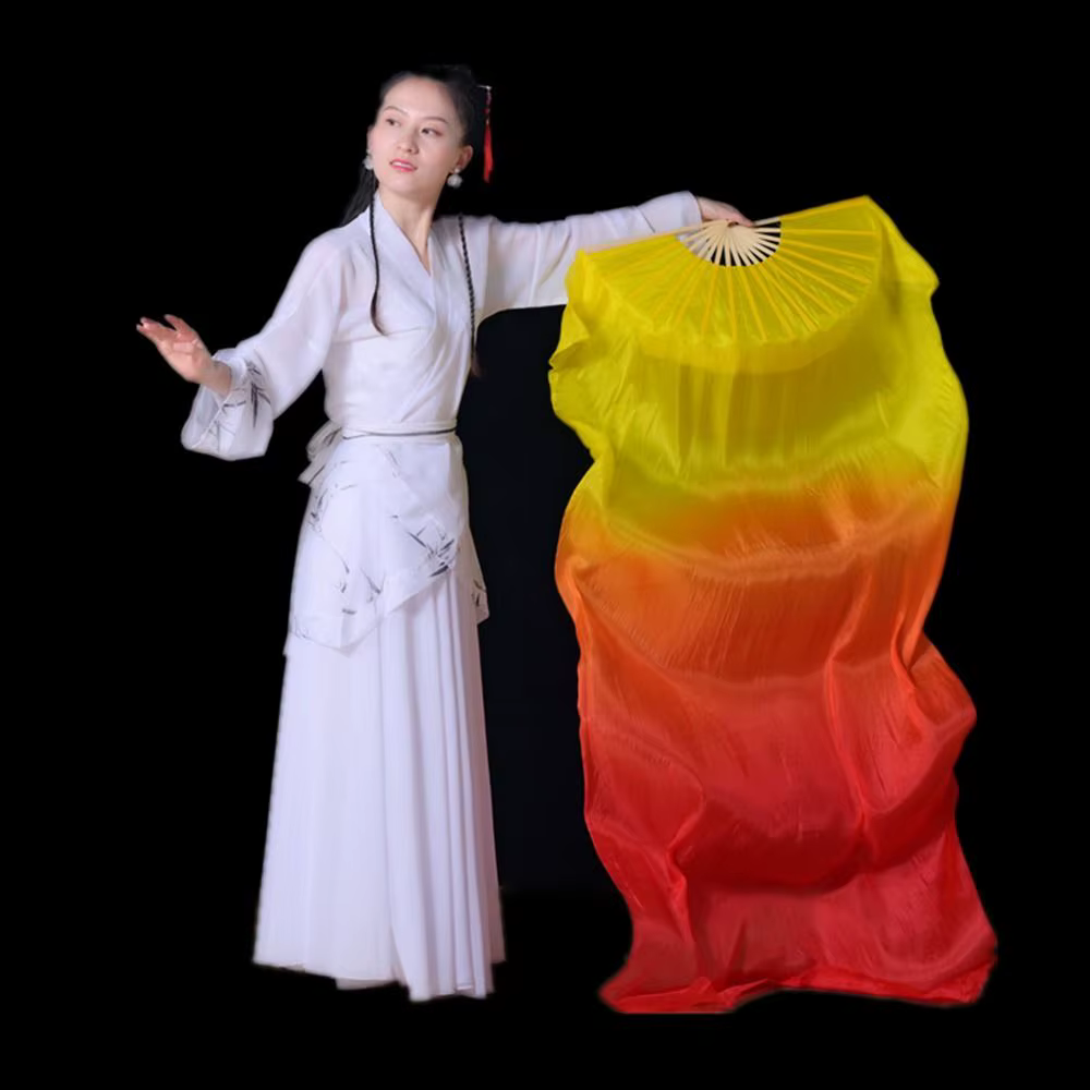 Abanico de danza del vientre multicolor degradado 50 cm - imagen 3