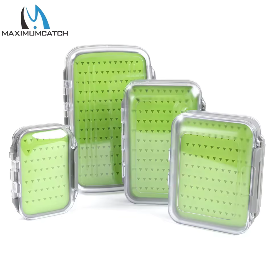 Caja de pesca con mosca MAXCATCH de doble tapa transparente