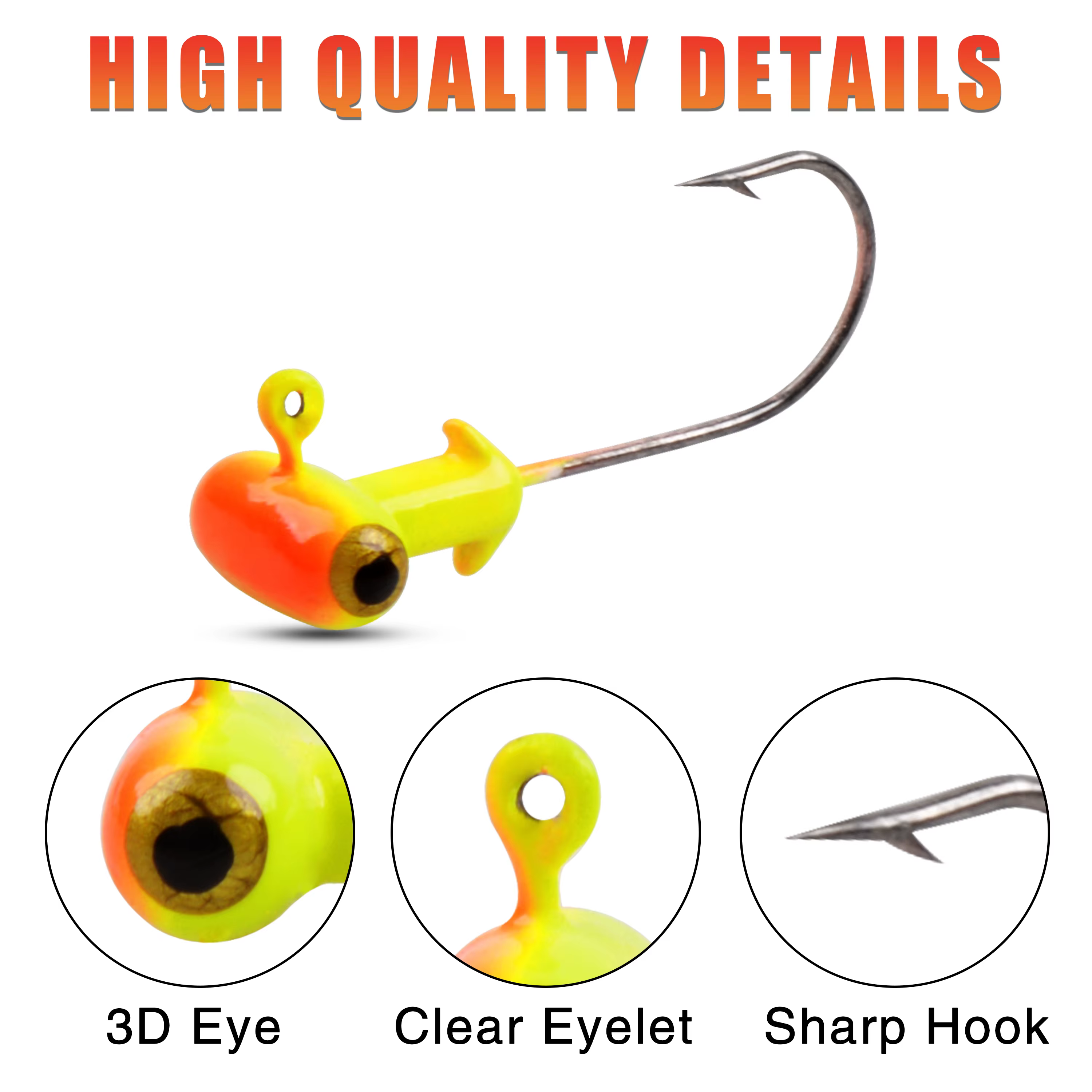 Jig Heads doble ojo – Acabado brillante para black bass - imagen 2