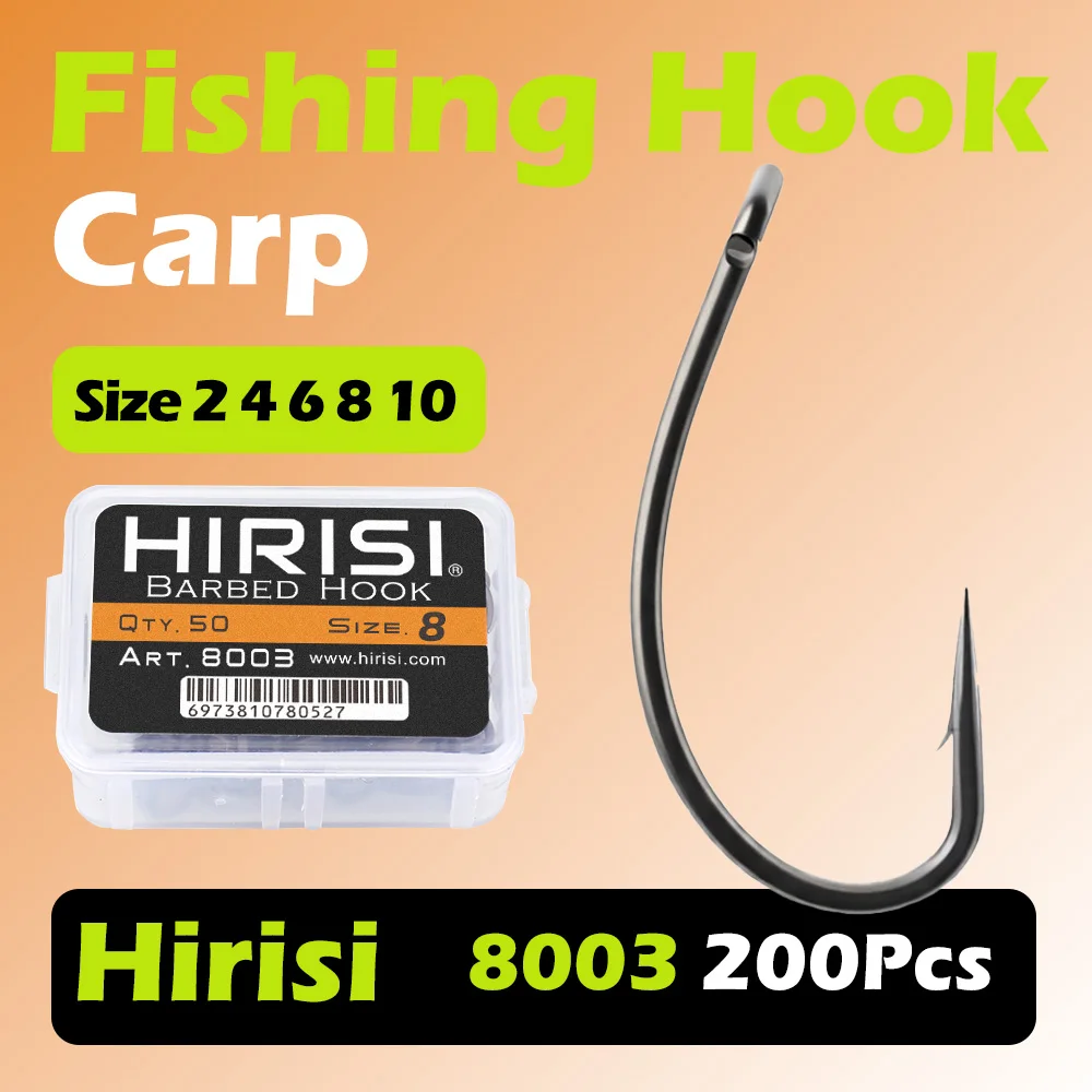 Anzuelos para carpa Hirisi 8003 con púas y ojal de acero inoxidable - imagen 4