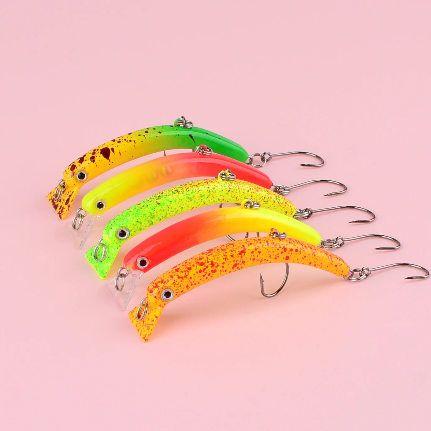 Señuelo minnow hundimiento lento con anzuelos triangulares de plástico - imagen 3
