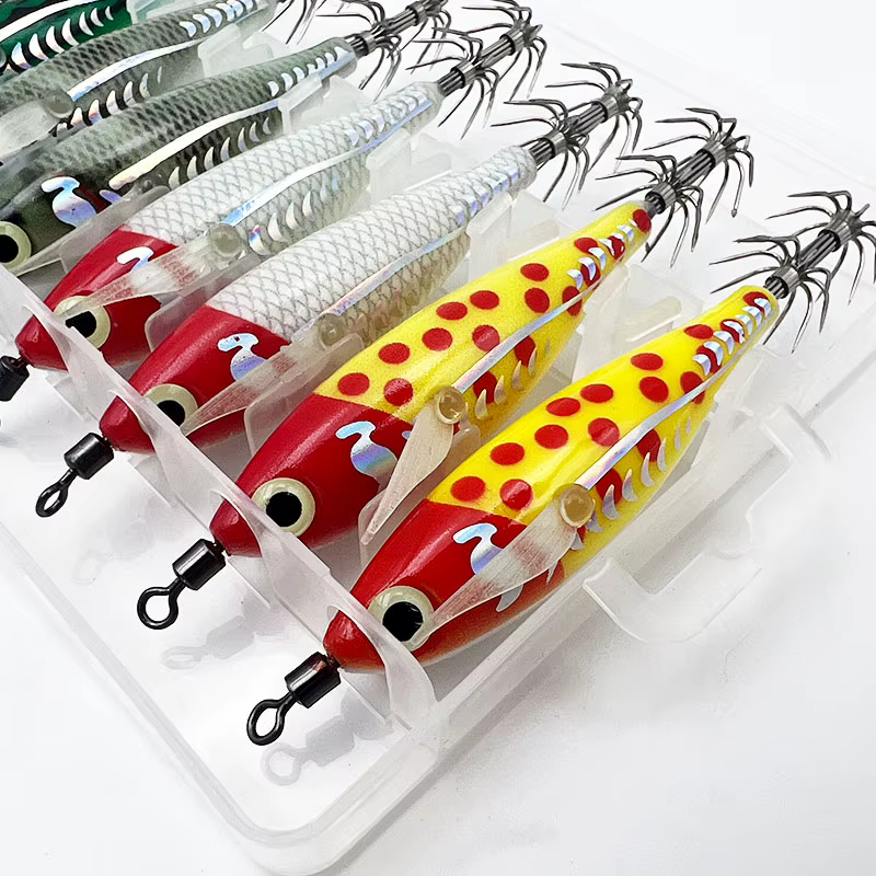 ShareShark Señuelos Calamar con Luz UV – Pesca Horizontal en Agua Salada - imagen 2