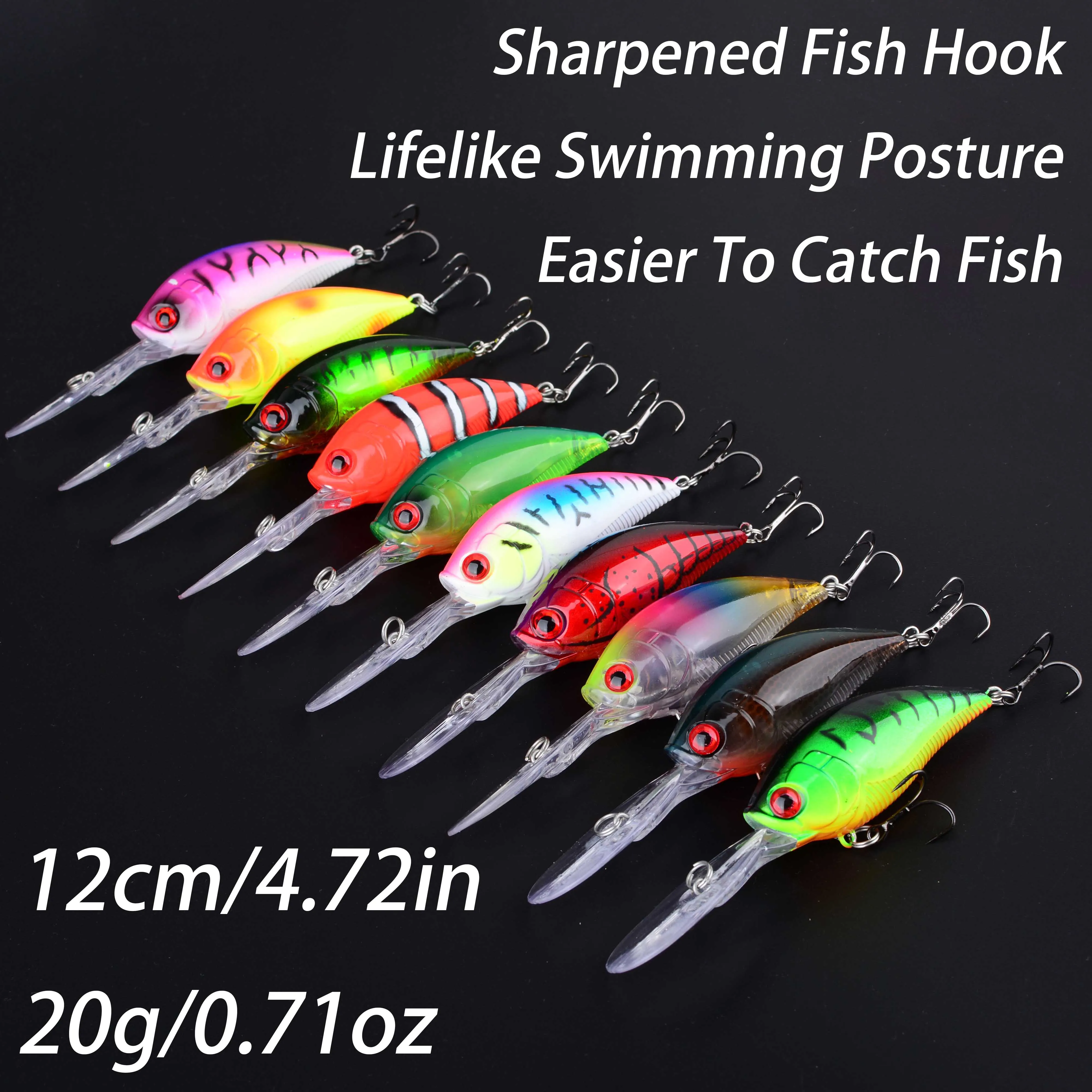 Crankbait wobbler duro para lucio y carpa, cebo artificial robusto - imagen 4