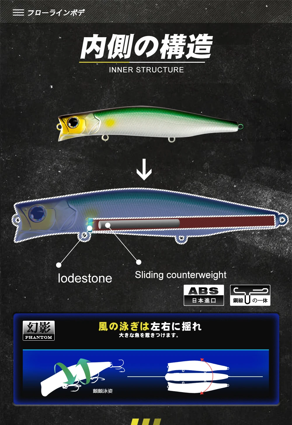 Señuelo en escenario de pesca en superficie