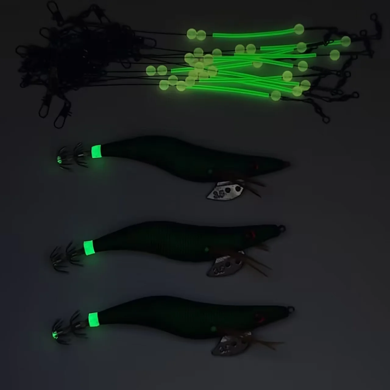 Señuelos luminosos para calamar – Aparejos pre-atados anti-enredos - imagen 3