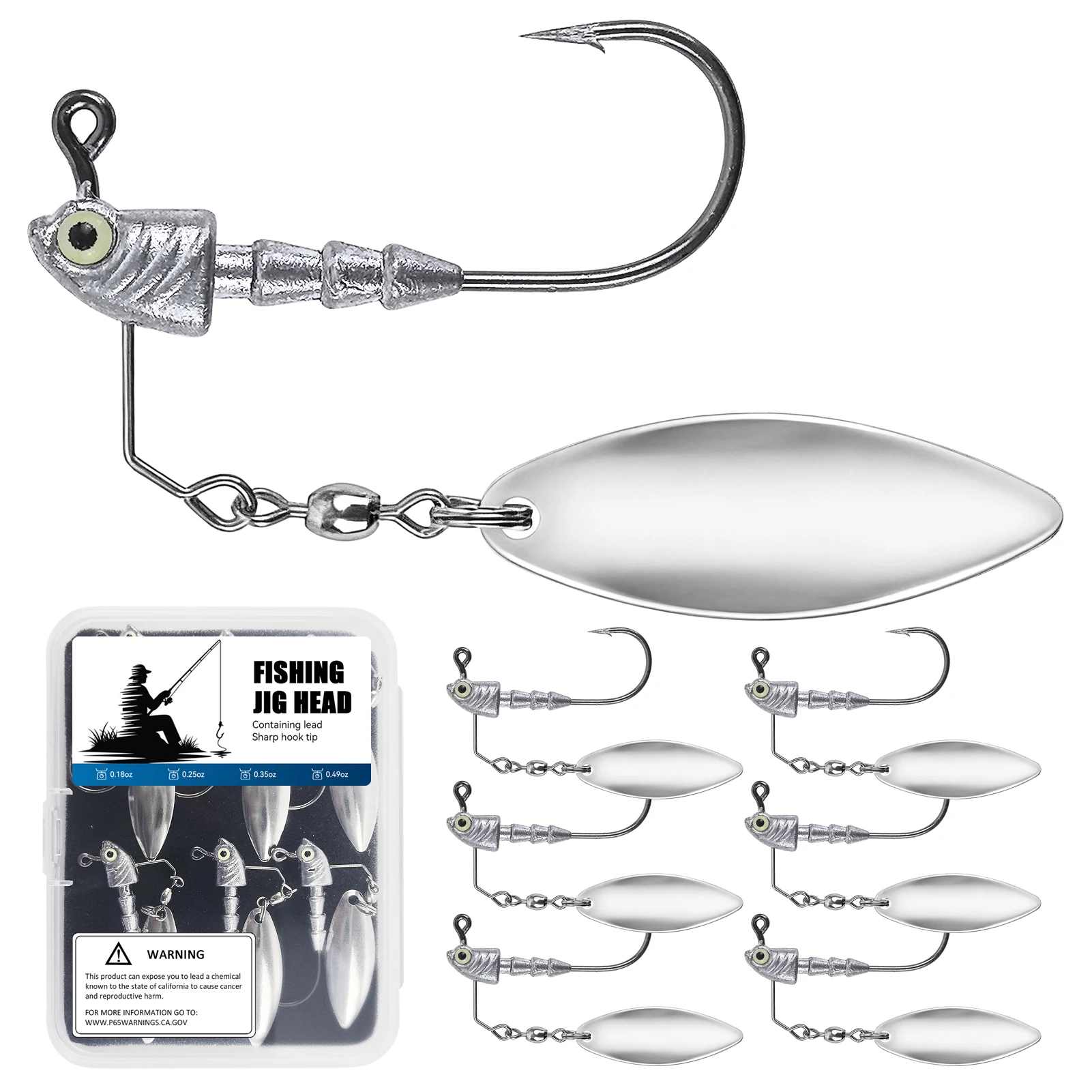 Free Fisher señuelos Jig Head con cuchilla giratoria para agua salada
