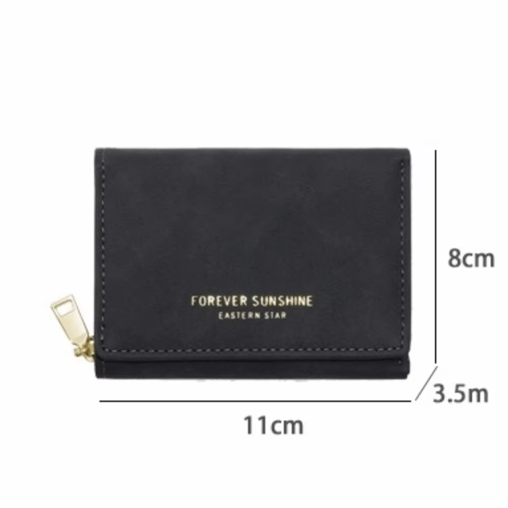 Cartera Tri-Plegable Mujer Cuero PU con Cremallera y Tarjetero - imagen 5