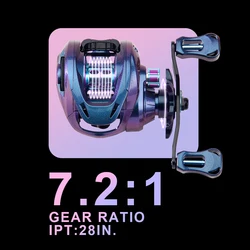 Carrete Baitcaster Galaxy – Freno magnético 7,2:1, agua dulce y salada