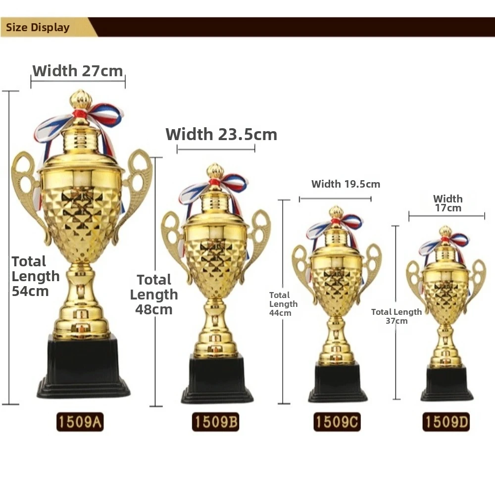 Trofeo de Metal Color Dorado para premios de fútbol
