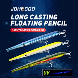 Johncoo Stickbait tipo lápiz flotante de largo alcance para lubina