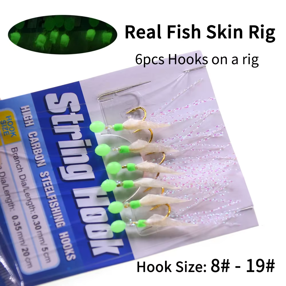 Sabiki Flash anzuelos luminosos camaron suave para pesca en agua salada - imagen 5