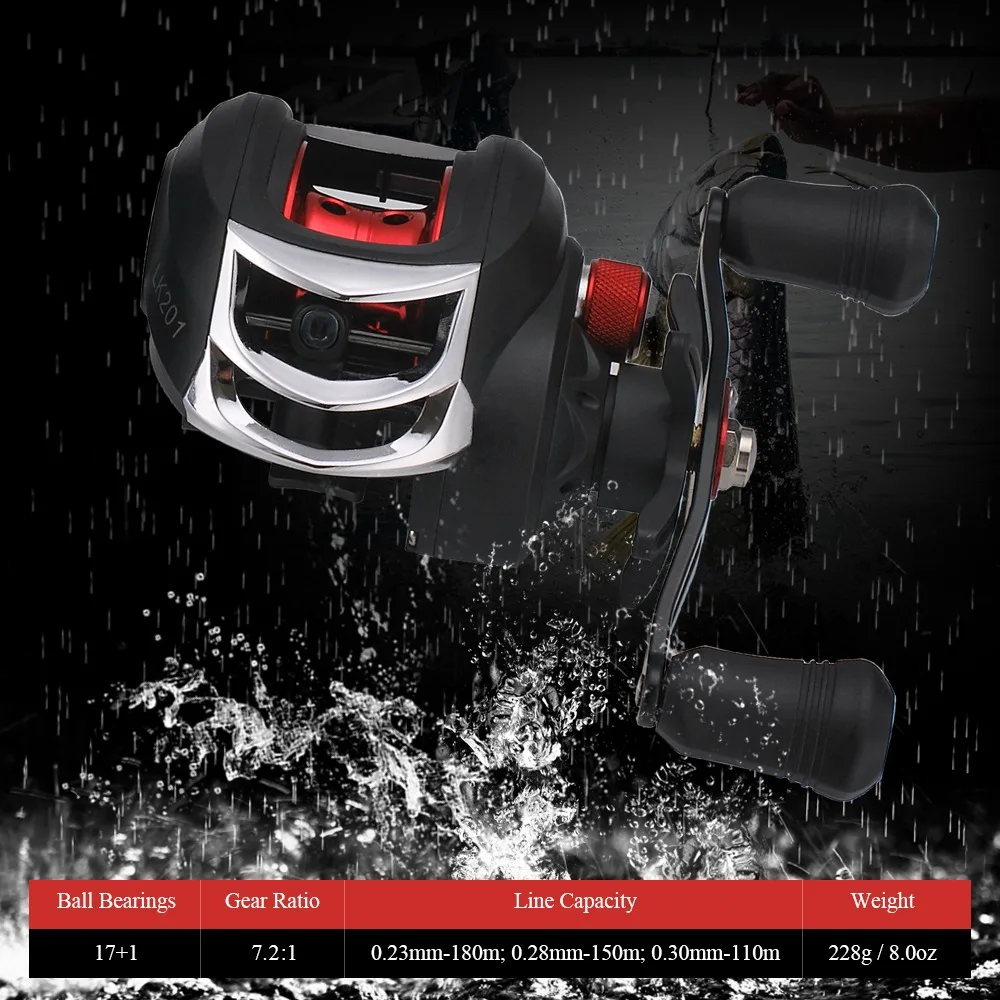 Carrete baitcasting de aluminio para mano derecha con relación rápida - imagen 2