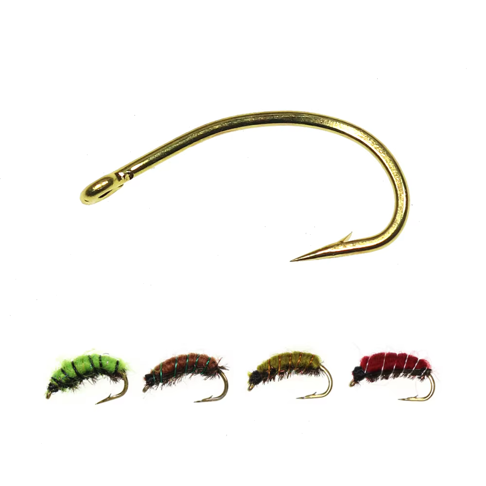 Anzuelos dorados para mosca ninfa scud midge caddis - imagen 2
