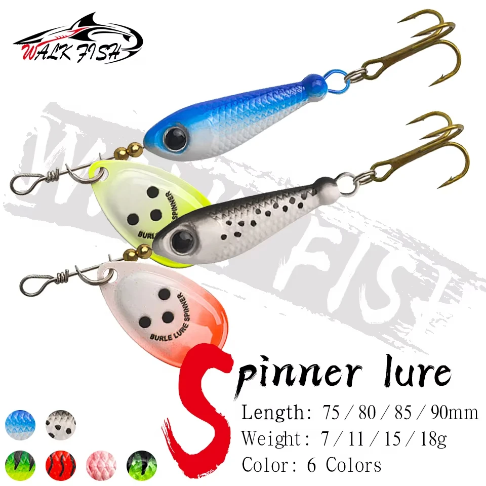 WALK FISH Señuelo giratorio con lentejuelas y anzuelos triples - imagen 5