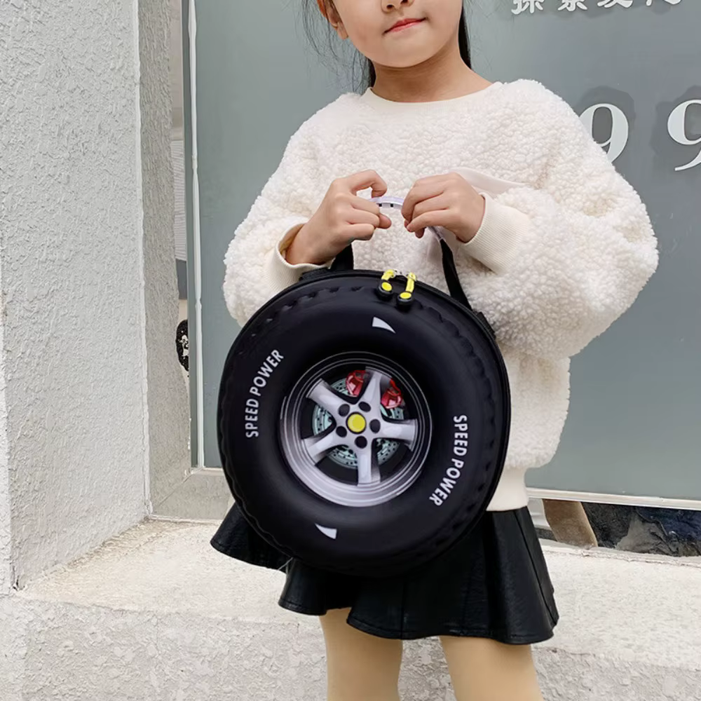 Mochila Infantil 3D Neumático con Ruedas y Protección Espinal - imagen 3