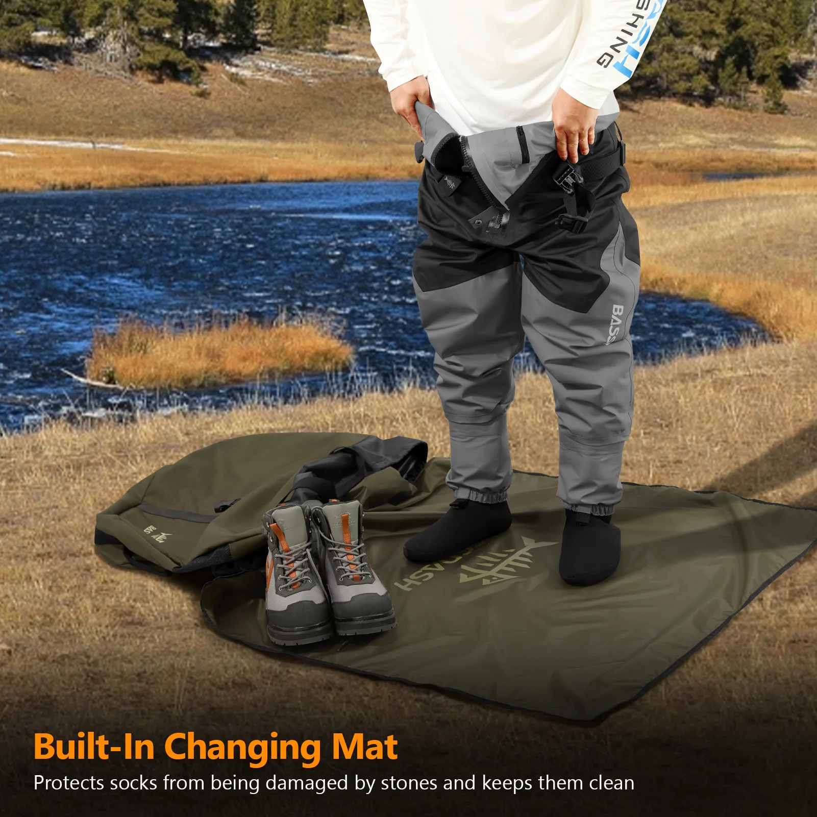 Bassdash FP08 Bolsa plegable para waders – Cambiador y botas - imagen 5